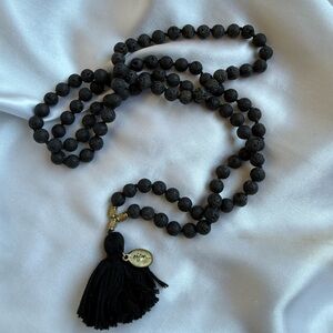 Black Lava Stone Mala 108 Beads Meditation Aromatherapy Necklace